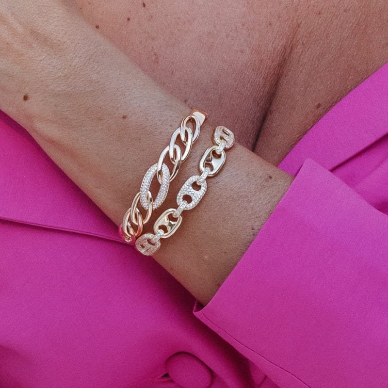 Bracelete Elo Central Cravejado