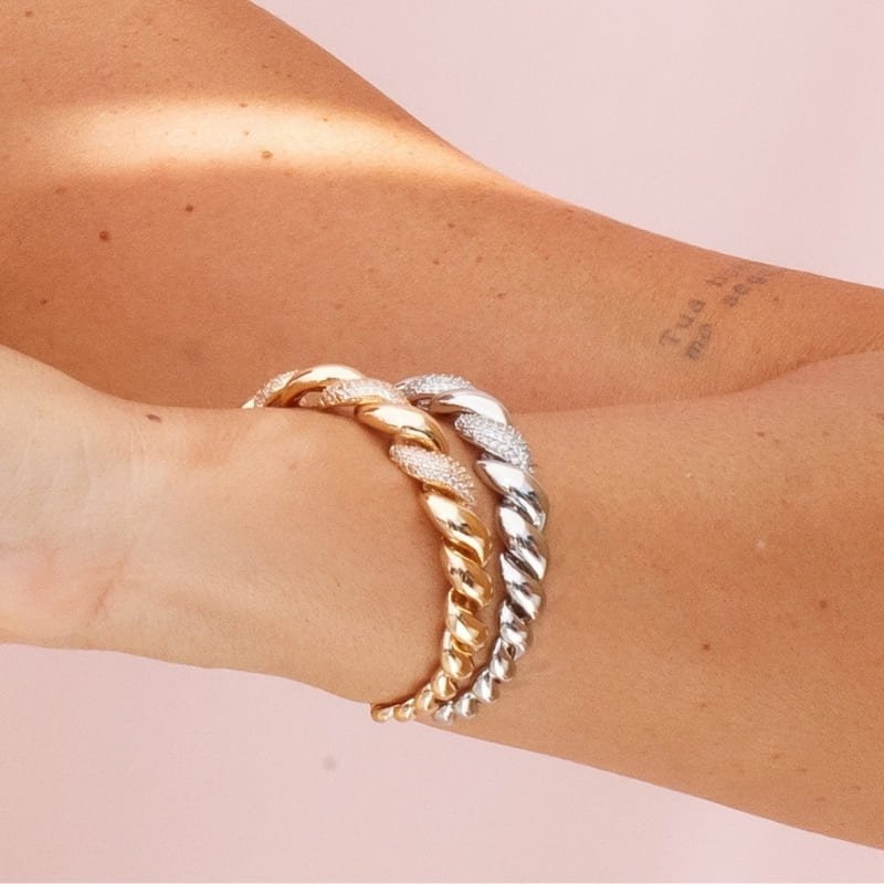 Bracelete Torcido Cravejado