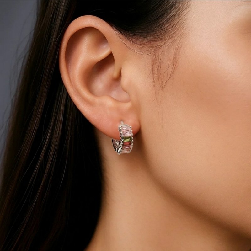 Brinco Argola Filetes Coloridos