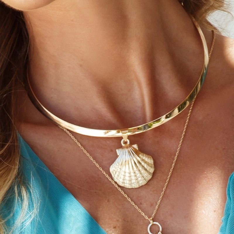 Colar Aro com Pingente de Concha