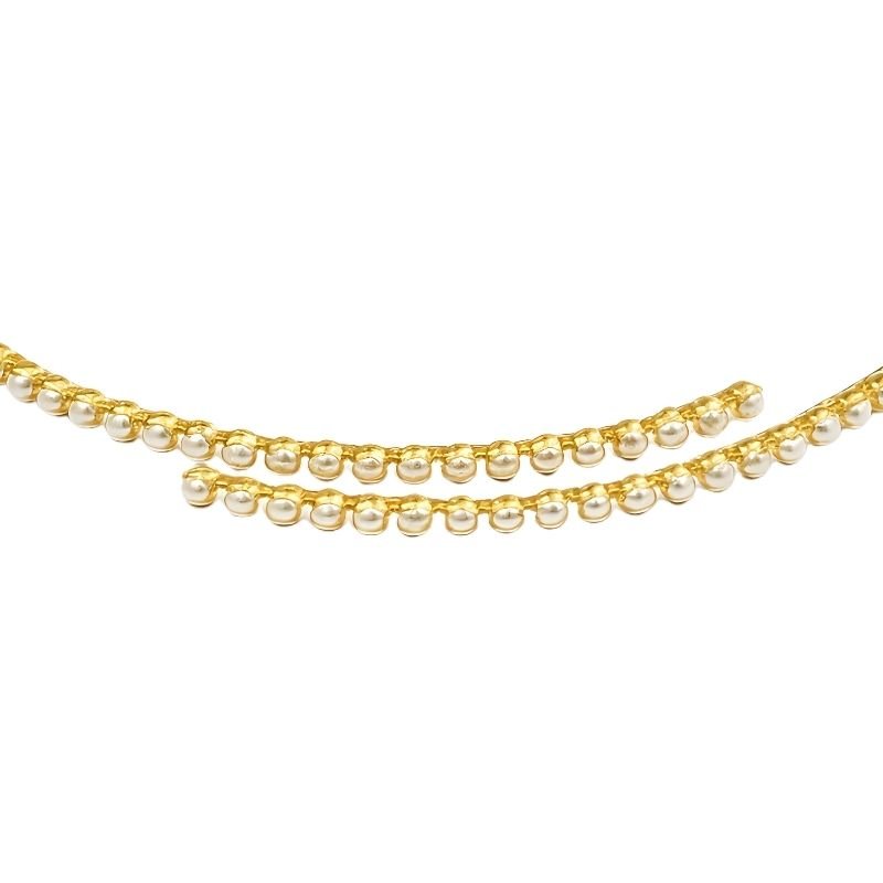 Colar Aro Flexível de Pérolas 