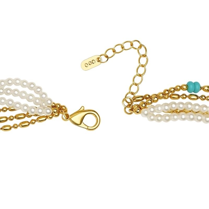 Colar com Pérolas e Pingente de Coração