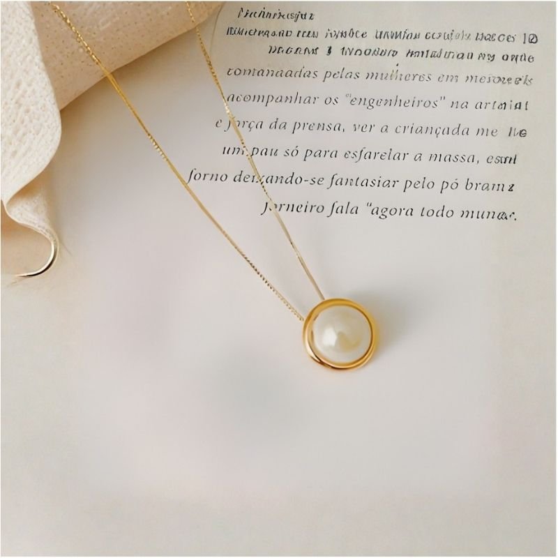 Colar de pérola redondo
