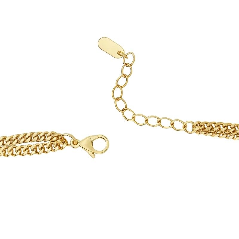 Colar Duplo com Pingentes Quadrados