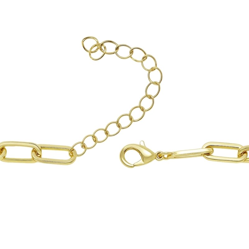 Colar Quadrados Cravejados Dourado