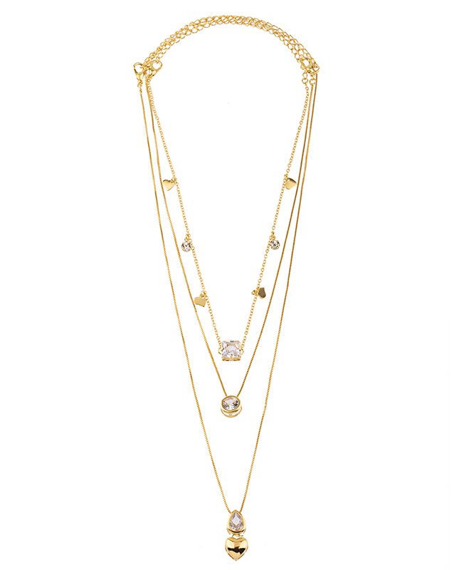 CONJUNTO COM 3 COLARES BIJUTERIA FINA MB