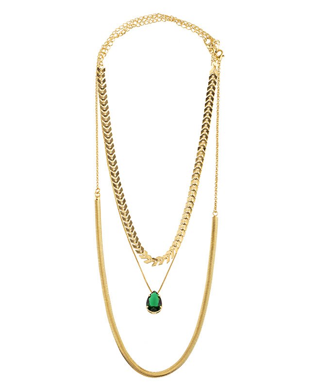 CONJUNTO COM 3 COLARES BIJUTERIA FINA MB