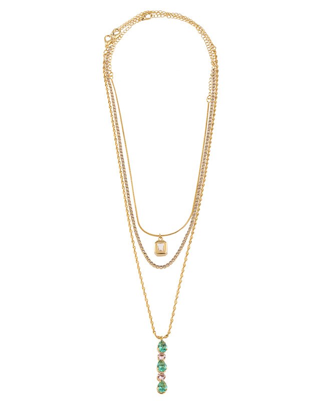 CONJUNTO COM 3 COLARES BIJUTERIA FINA MB