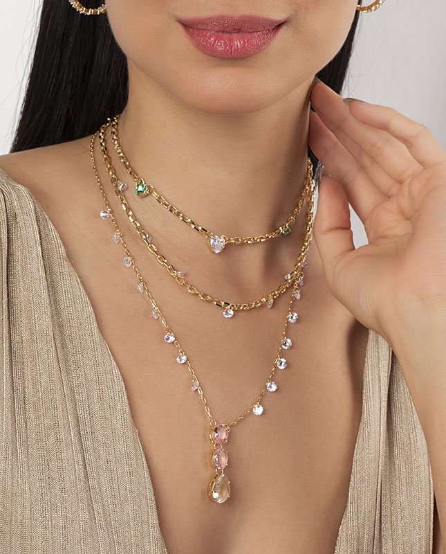 CONJUNTO COM 3 COLARES BIJUTERIA FINA MB