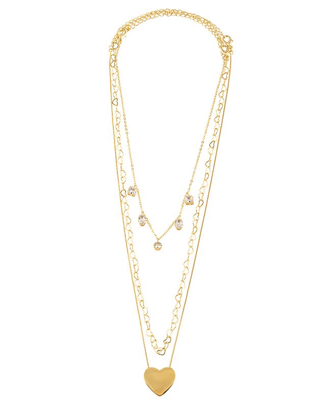 CONJUNTO COM 3 COLARES BIJUTERIA FINA MB