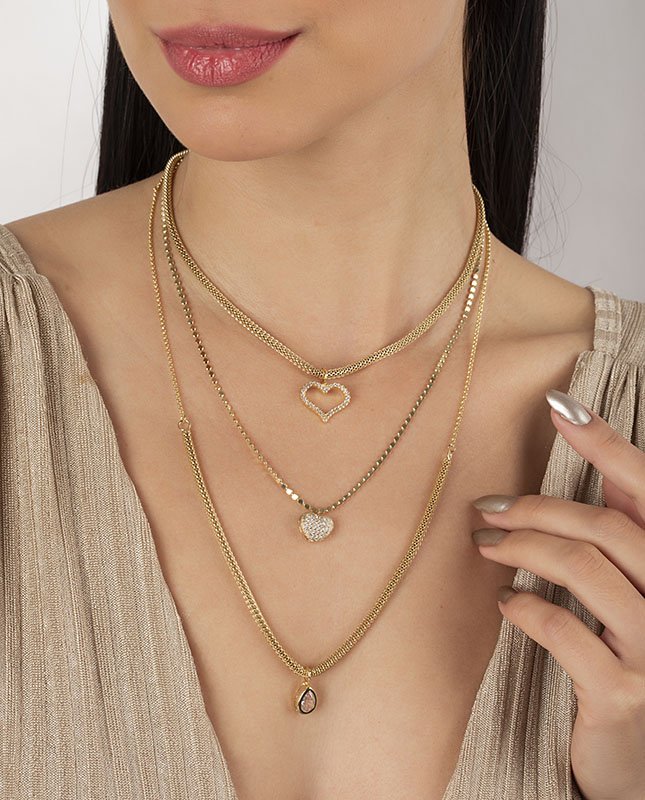 CONJUNTO COM 3 COLARES BIJUTERIA FINA MB