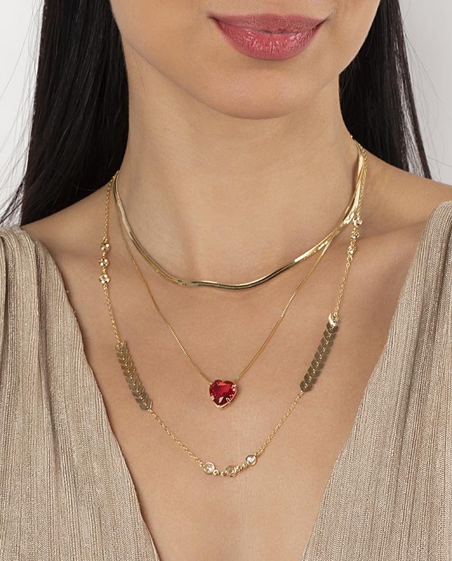 CONJUNTO COM 3 COLARES BIJUTERIA FINA MB