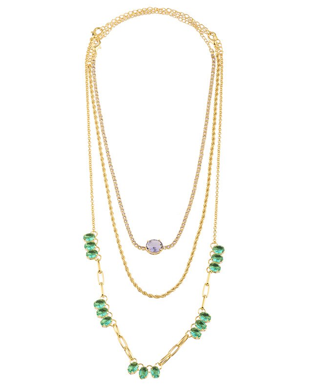 CONJUNTO COM 3 COLARES BIJUTERIA FINA MB