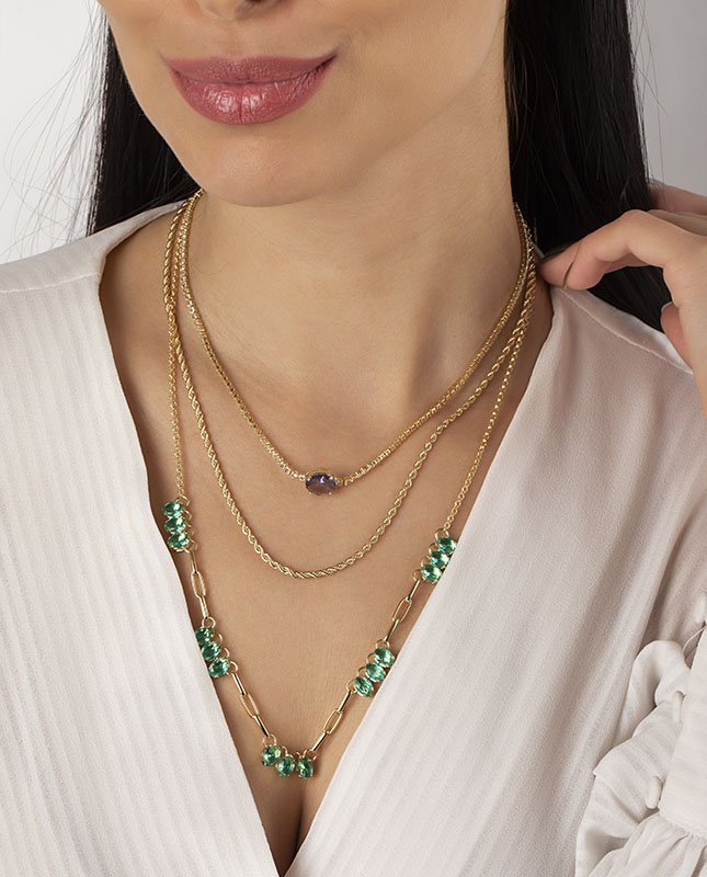 CONJUNTO COM 3 COLARES BIJUTERIA FINA MB