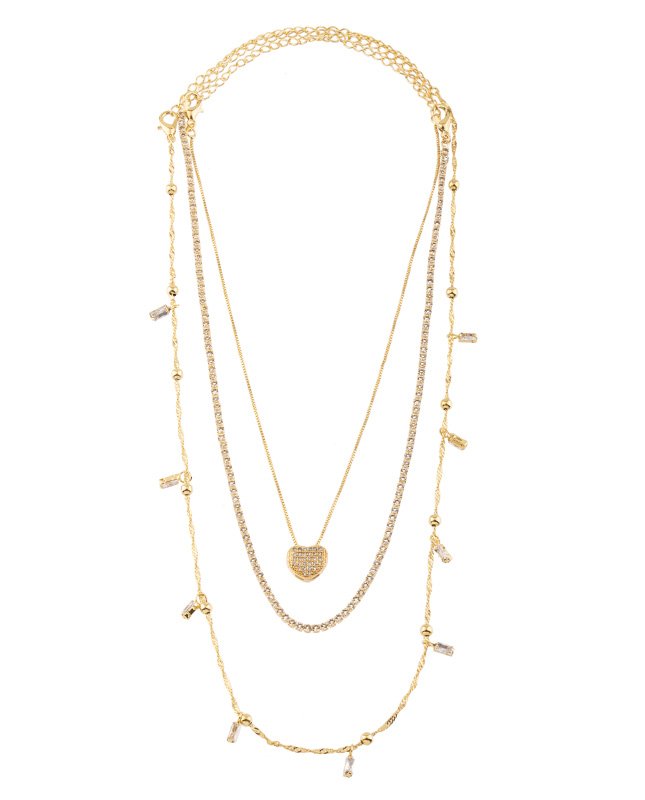 CONJUNTO COM 3 COLARES BIJUTERIA FINA MB