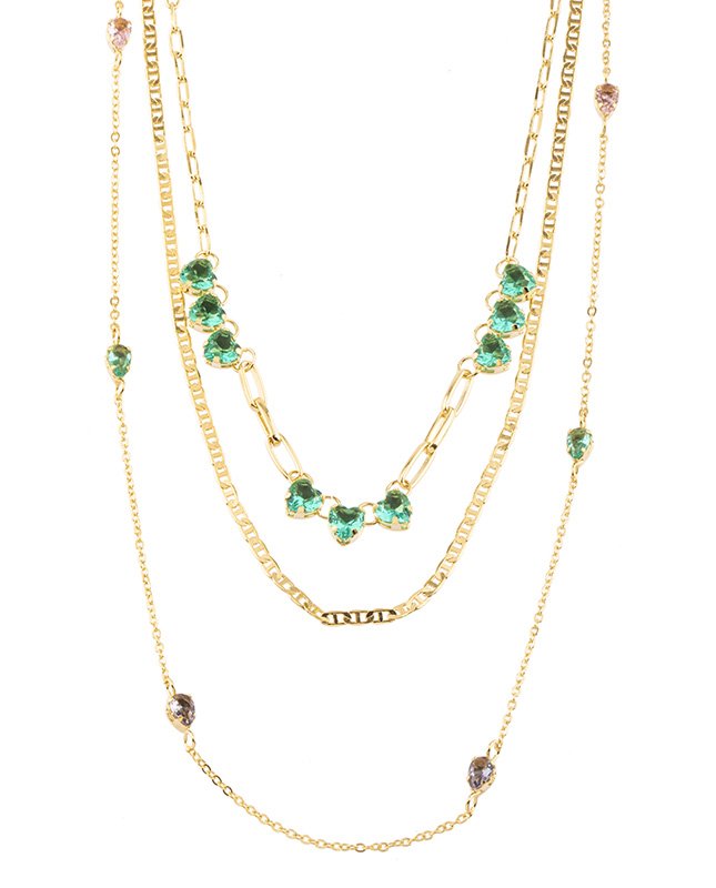 CONJUNTO COM 3 COLARES BIJUTERIA FINA MB