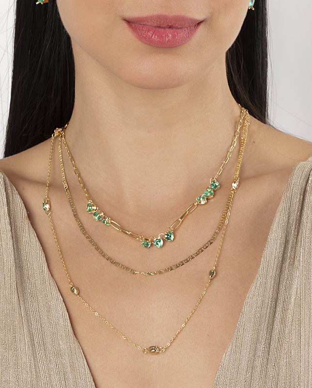 CONJUNTO COM 3 COLARES BIJUTERIA FINA MB