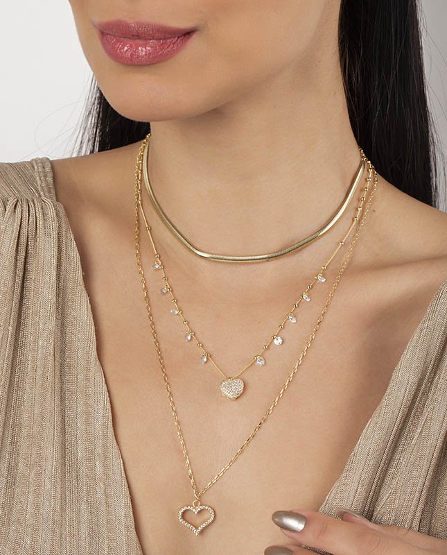 CONJUNTO COM 3 COLARES BIJUTERIA FINA MB