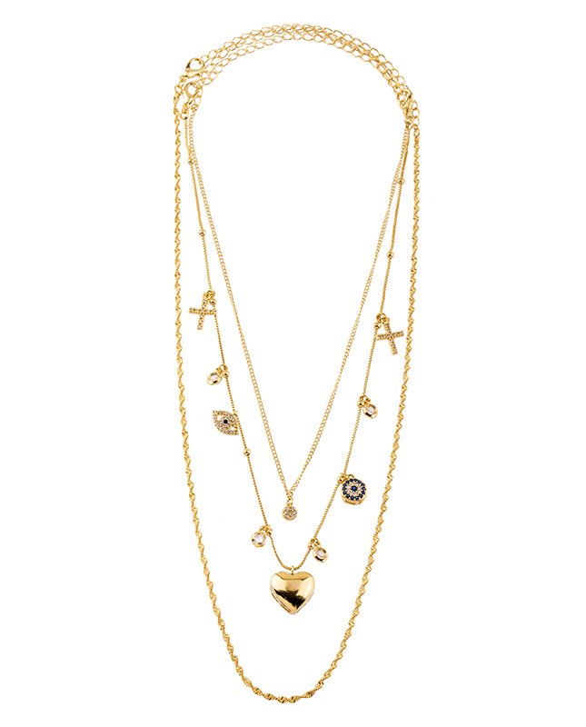 CONJUNTO COM 3 COLARES BIJUTERIA FINA MB