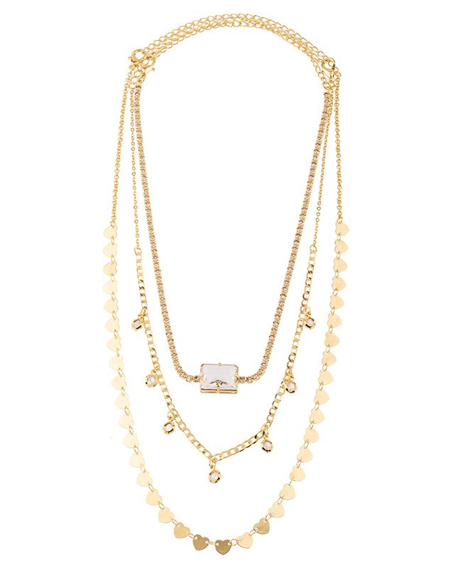 CONJUNTO COM 3 COLARES BIJUTERIA FINA MB