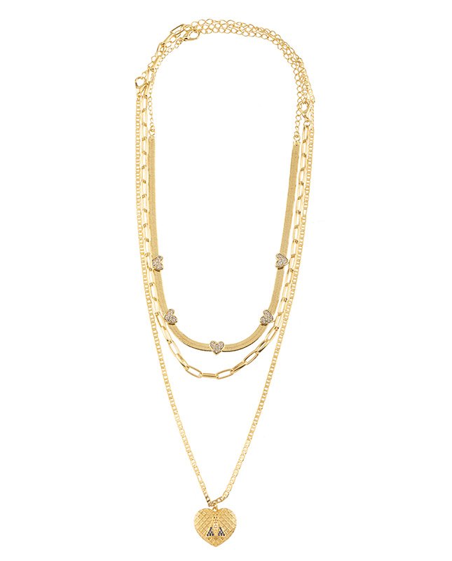 CONJUNTO COM 3 COLARES BIJUTERIA FINA MB