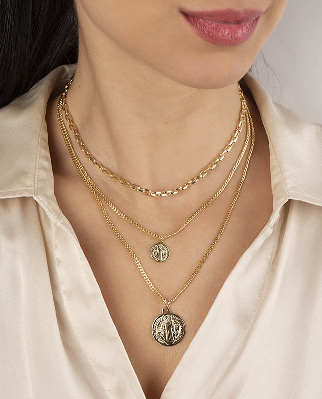 CONJUNTO COM 3 COLARES BIJUTERIA FINA MB