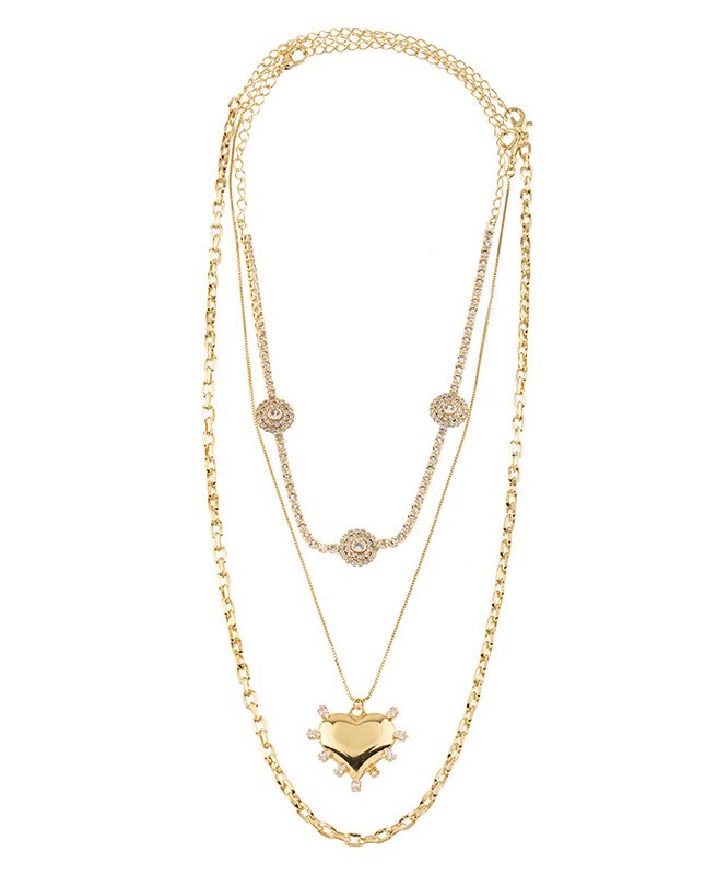 CONJUNTO COM 3 COLARES BIJUTERIA FINA MB