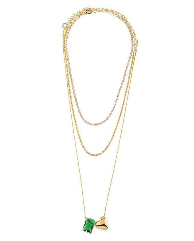 CONJUNTO COM 3 COLARES BIJUTERIA FINA MB