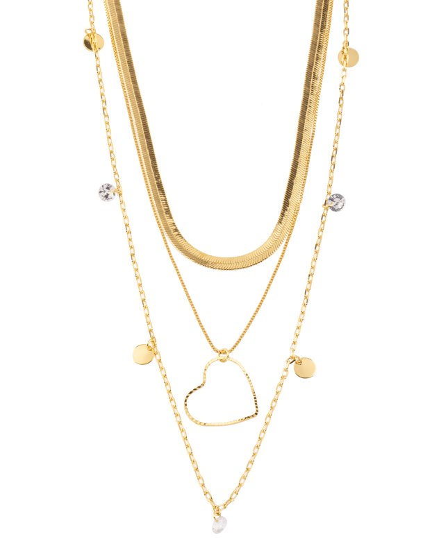 CONJUNTO COM 3 COLARES BIJUTERIA FINA MB