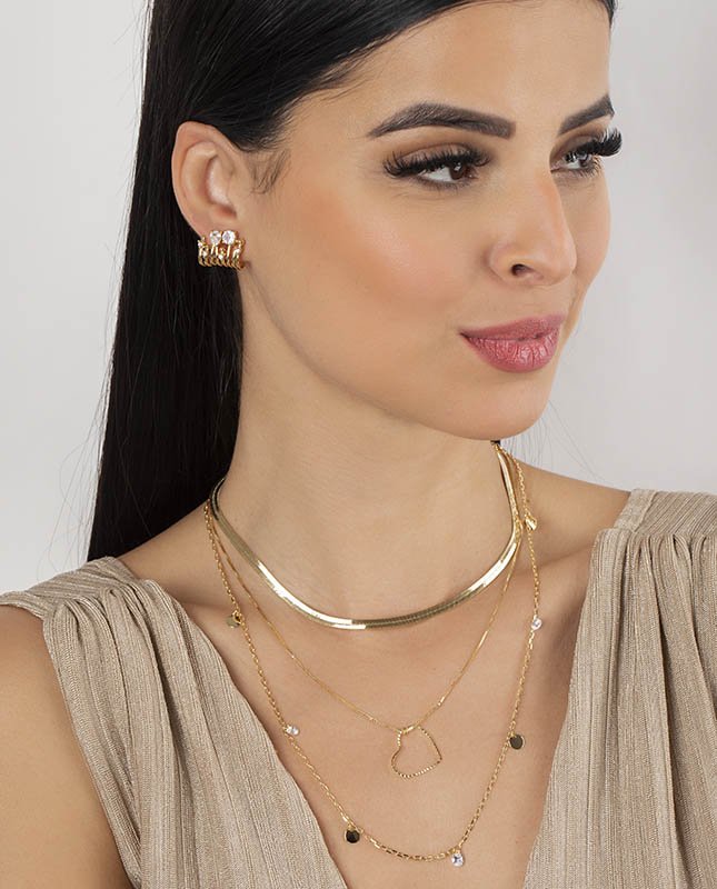CONJUNTO COM 3 COLARES BIJUTERIA FINA MB
