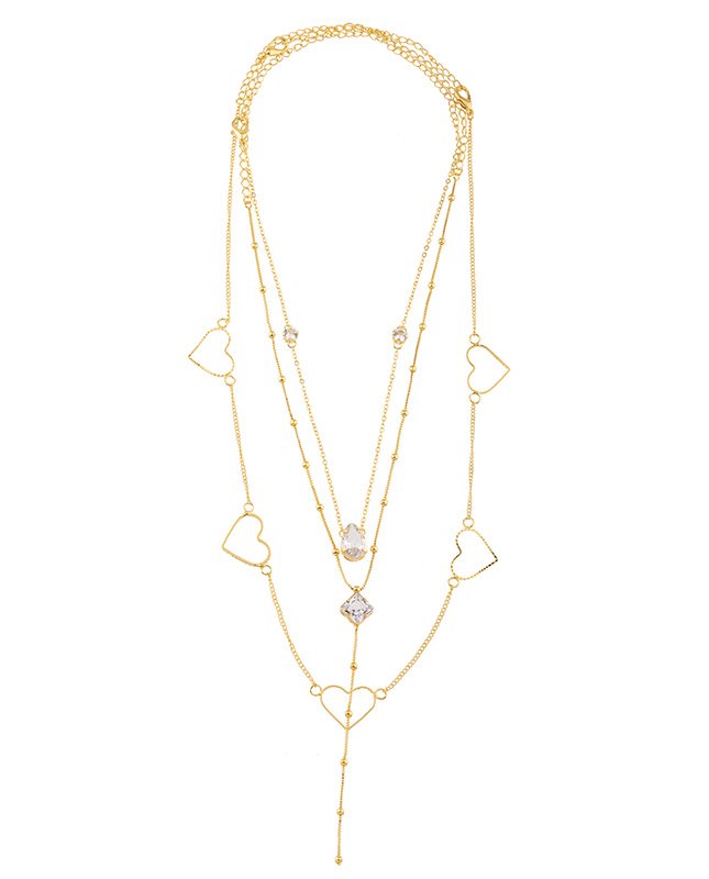 CONJUNTO COM 3 COLARES BIJUTERIA FINA MB