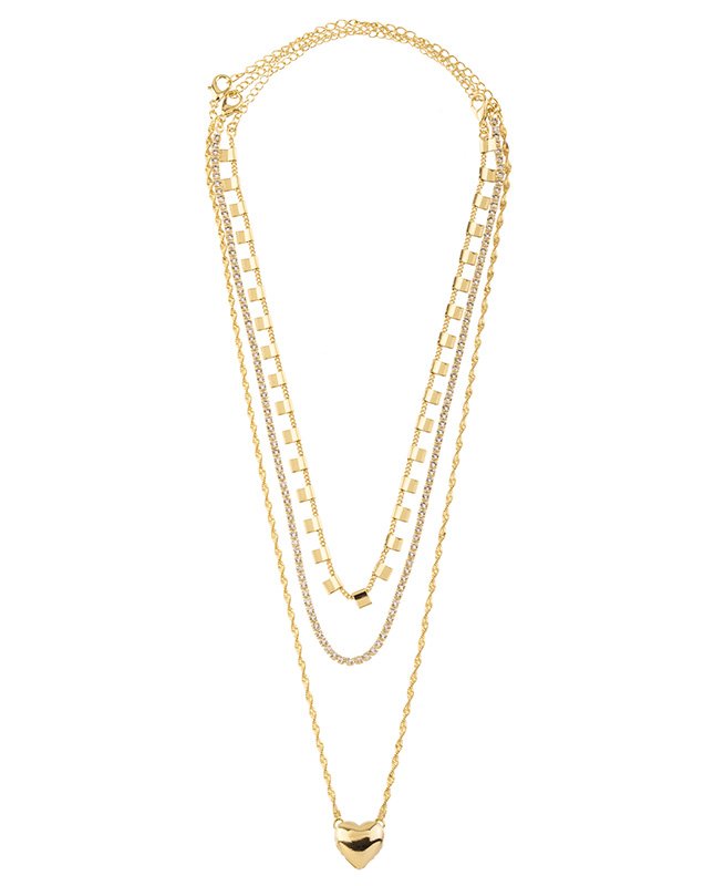 CONJUNTO COM 3 COLARES BIJUTERIA FINA MB