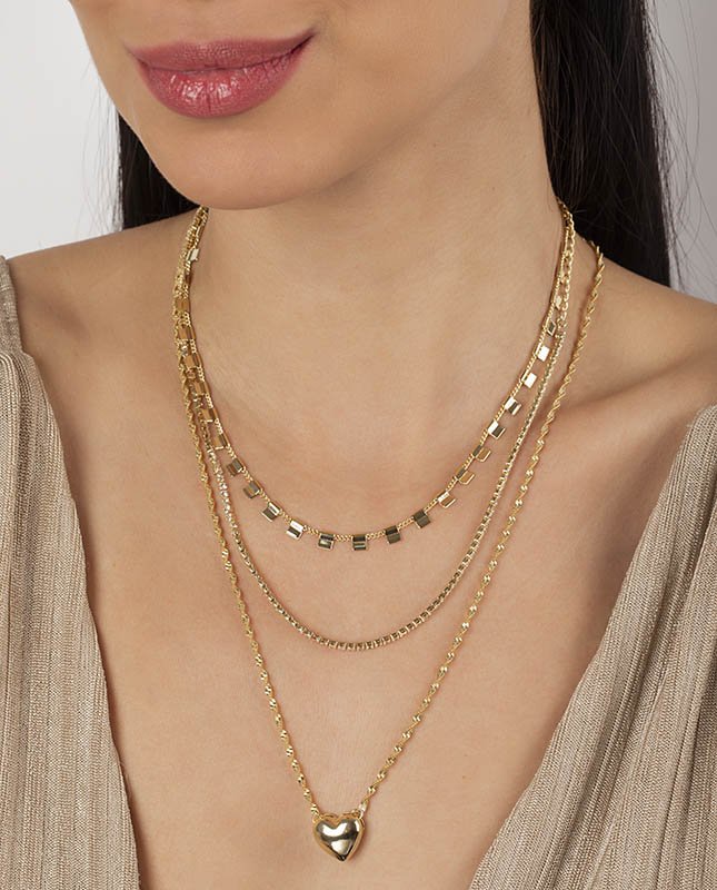 CONJUNTO COM 3 COLARES BIJUTERIA FINA MB