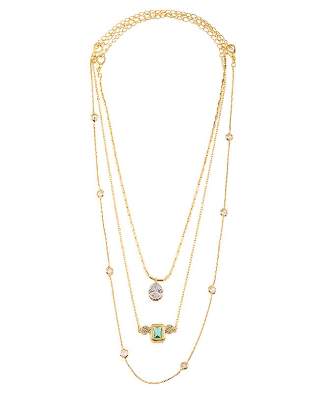 CONJUNTO COM 3 COLARES BIJUTERIA FINA MB