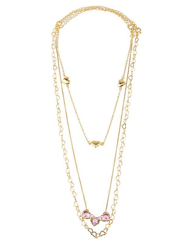 CONJUNTO COM 3 COLARES BIJUTERIA FINA MB