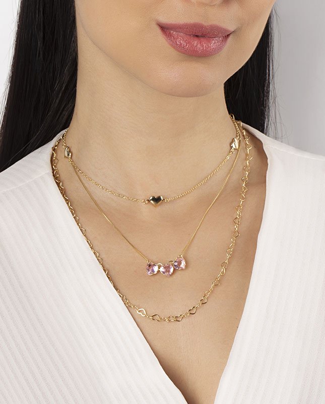CONJUNTO COM 3 COLARES BIJUTERIA FINA MB
