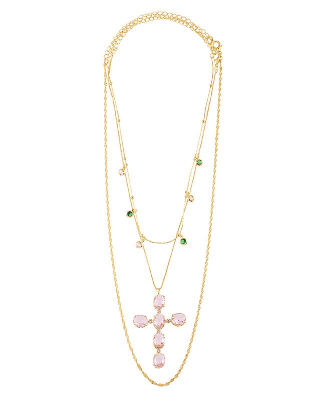 CONJUNTO COM 3 COLARES BIJUTERIA FINA MB