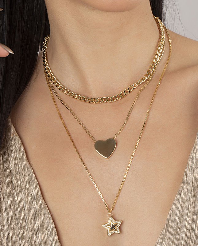 CONJUNTO COM 3 COLARES BIJUTERIA FINA MB