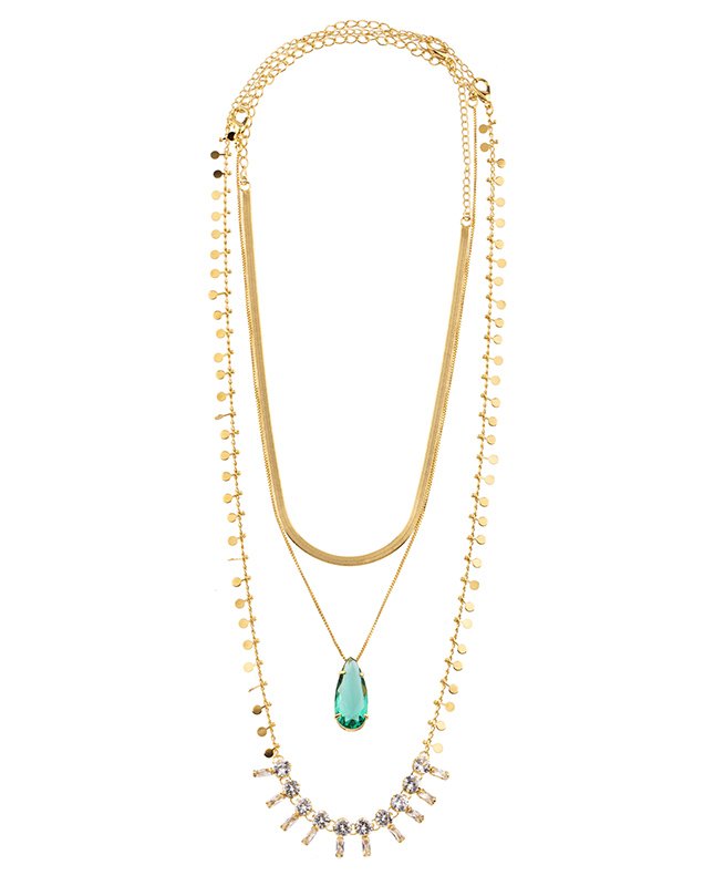 CONJUNTO COM 3 COLARES BIJUTERIA FINA MB