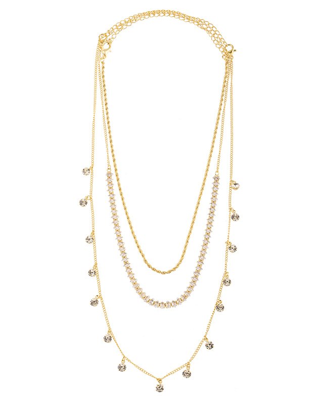 CONJUNTO COM 3 COLARES BIJUTERIA FINA MB