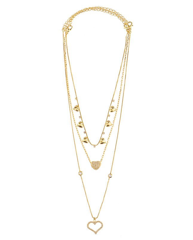 CONJUNTO COM 3 COLARES BIJUTERIA FINA MB
