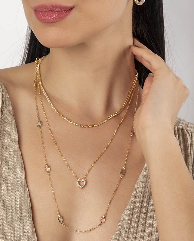 CONJUNTO COM 3 COLARES BIJUTERIA FINA MB