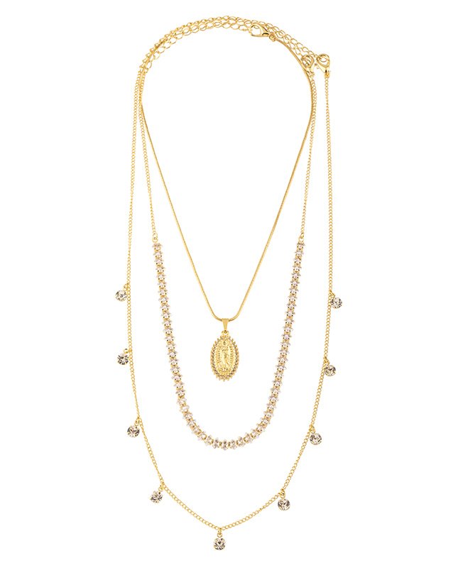 CONJUNTO COM 3 COLARES BIJUTERIA FINA MB