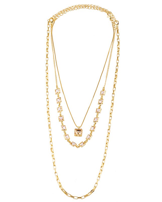 CONJUNTO COM 3 COLARES BIJUTERIA FINA MB