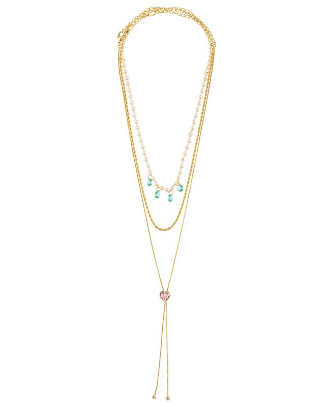 CONJUNTO COM 3 COLARES BIJUTERIA FINA MB
