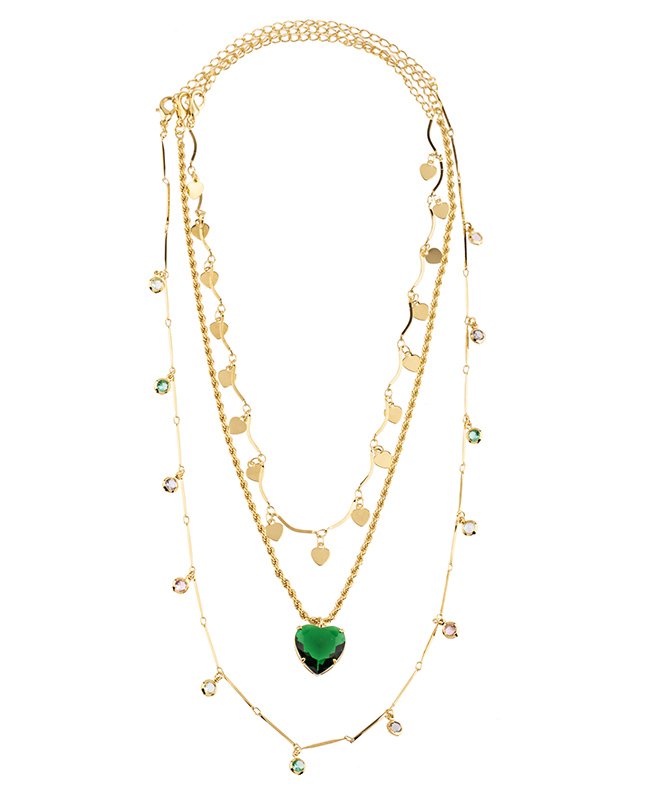 CONJUNTO COM 3 COLARES BIJUTERIA FINA MB