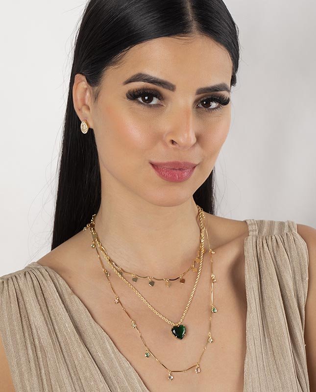 CONJUNTO COM 3 COLARES BIJUTERIA FINA MB
