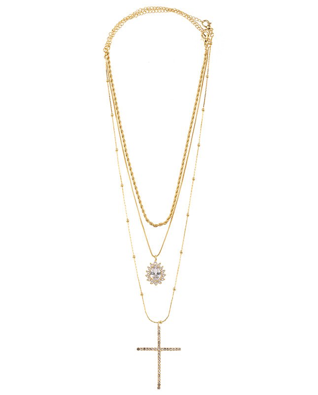 CONJUNTO COM 3 COLARES BIJUTERIA FINA MB