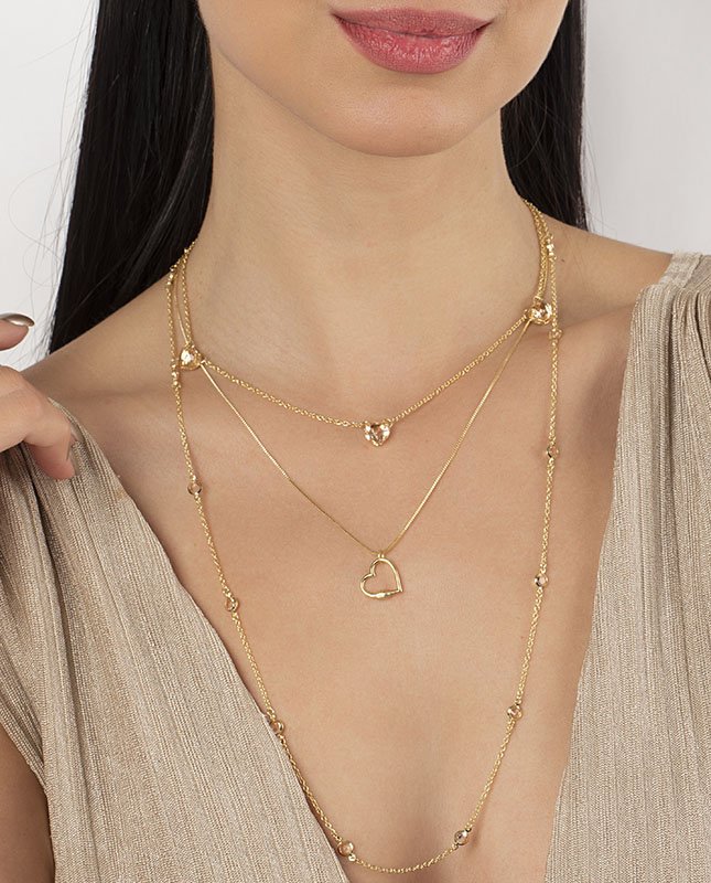 CONJUNTO COM 3 COLARES BIJUTERIA FINA MB