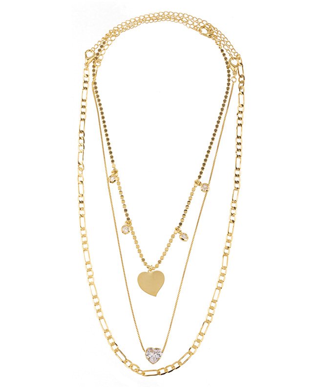 CONJUNTO COM 3 COLARES BIJUTERIA FINA MB